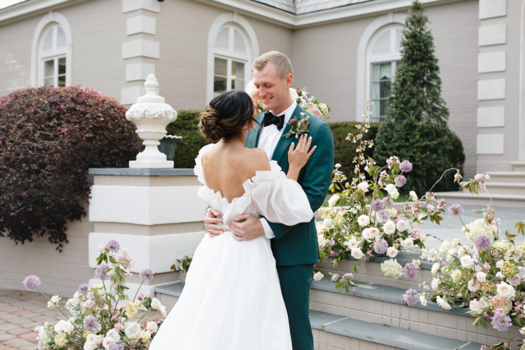 couple captured by wedding photographer at Broyhill Chateau near Blowing Rock NC