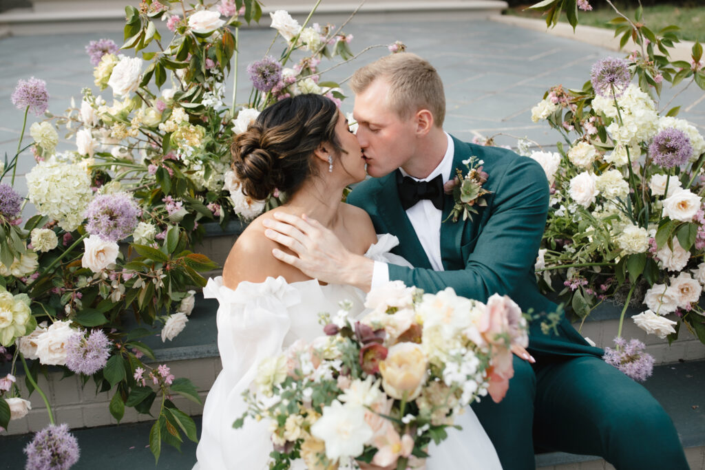 Asheville wedding photographer captures couple at Broyhill Chateau in North Carolina