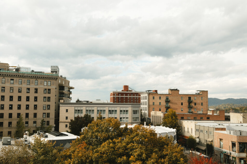 asheville elopement photographer captures couples elopement at the asheville buncombe county courthouse and dining at rhubarb restaurant