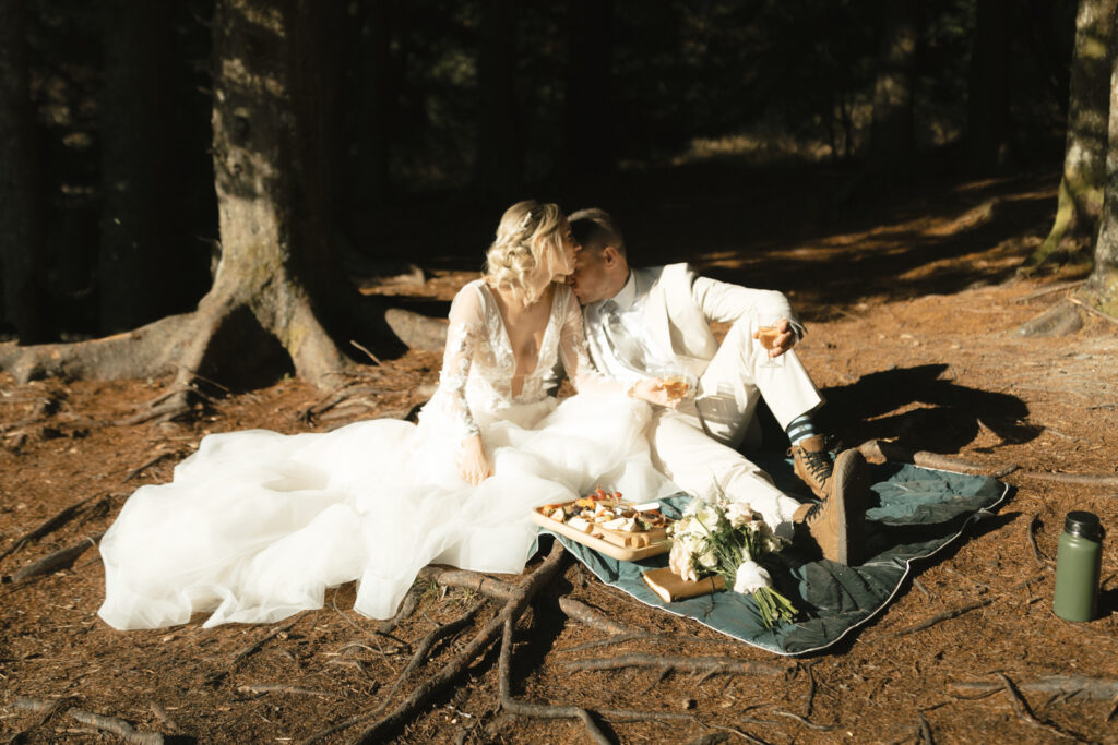 asheville elopement photographer at black balsam knob photographs couple eloping on the mountaintop