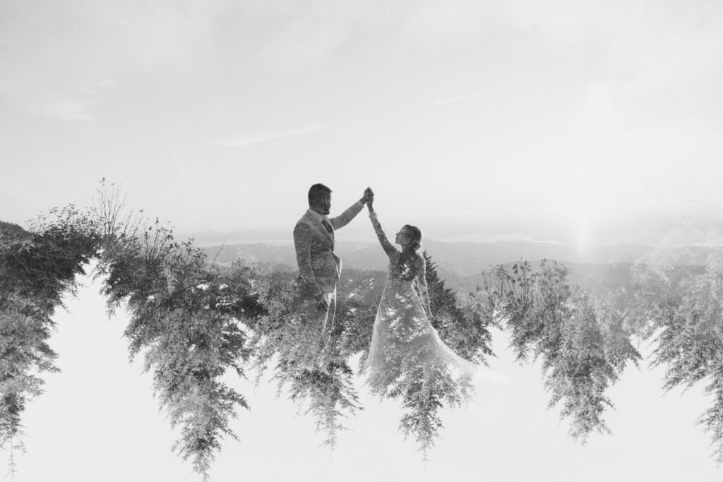 asheville elopement photographer at black balsam knob photographs couple eloping on the mountaintop