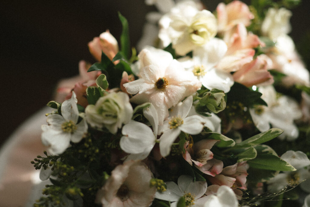 wedding details with flowers